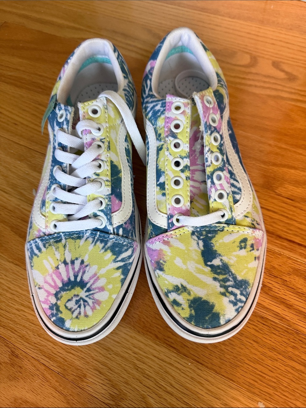 Vans Tie-Dye Canvas Sneakers in Yellow, Blue, Pink, White